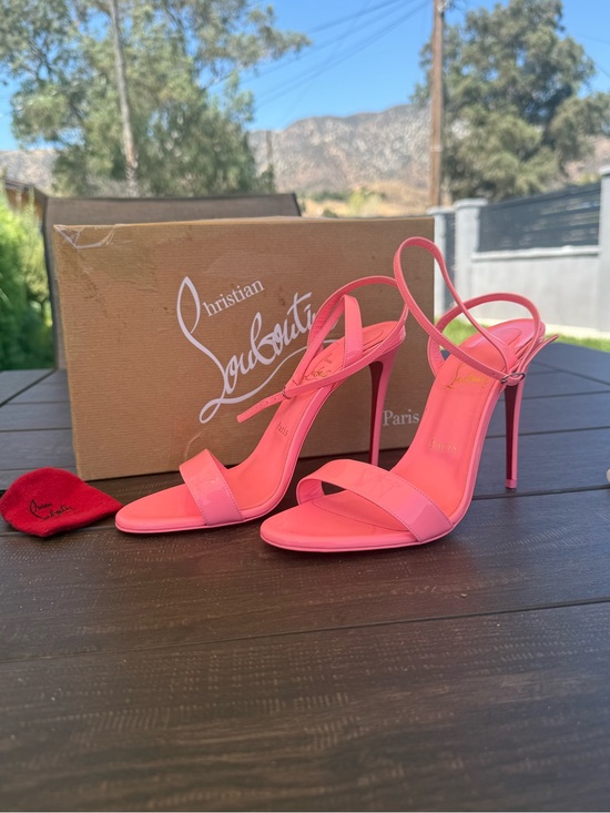 Christian Louboutin Shoes - Christian Louboutin Coral Pink Strappy Stiletto Sandals